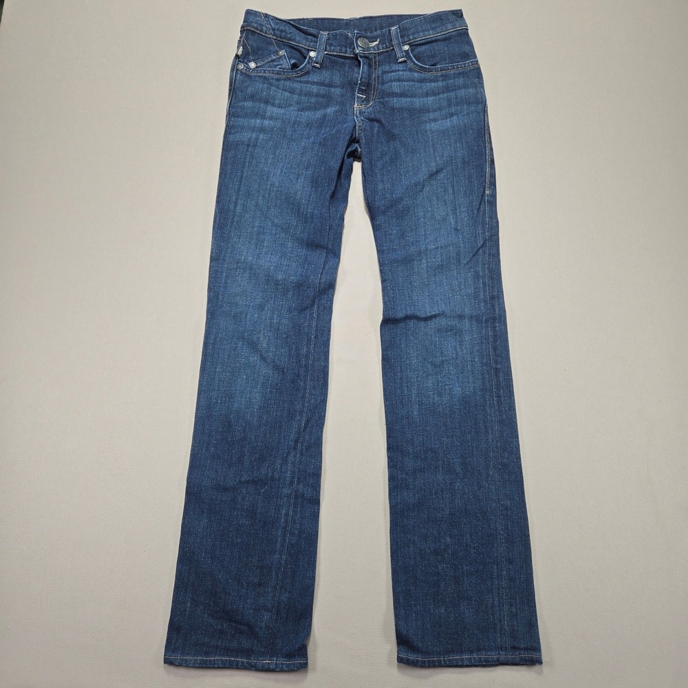 Rock & Republic Stella Jeans Womens Size 27 Dark Wash Denim Straight embroidered